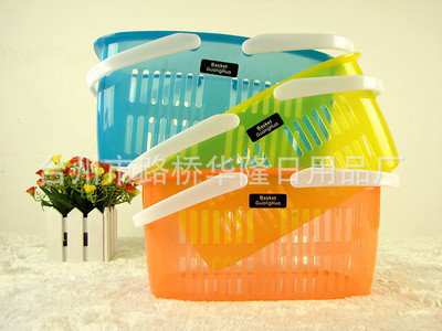 【廠家批發(fā) 塑料日用平 多用途 手提購(gòu)物籃子 裝物品籃子 464】?jī)r(jià)格,廠家,圖片,家用購(gòu)物籃、袋、車,臺(tái)州市路橋華隆日用品廠-